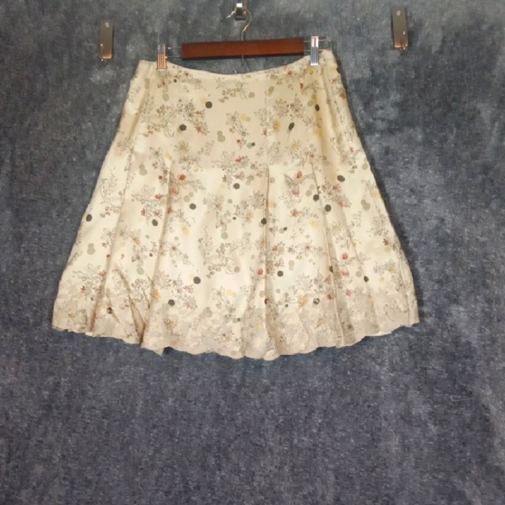 Ideology Mini Silk Womens Skirt Fairy Vintage Embroidery Trim Size 6
